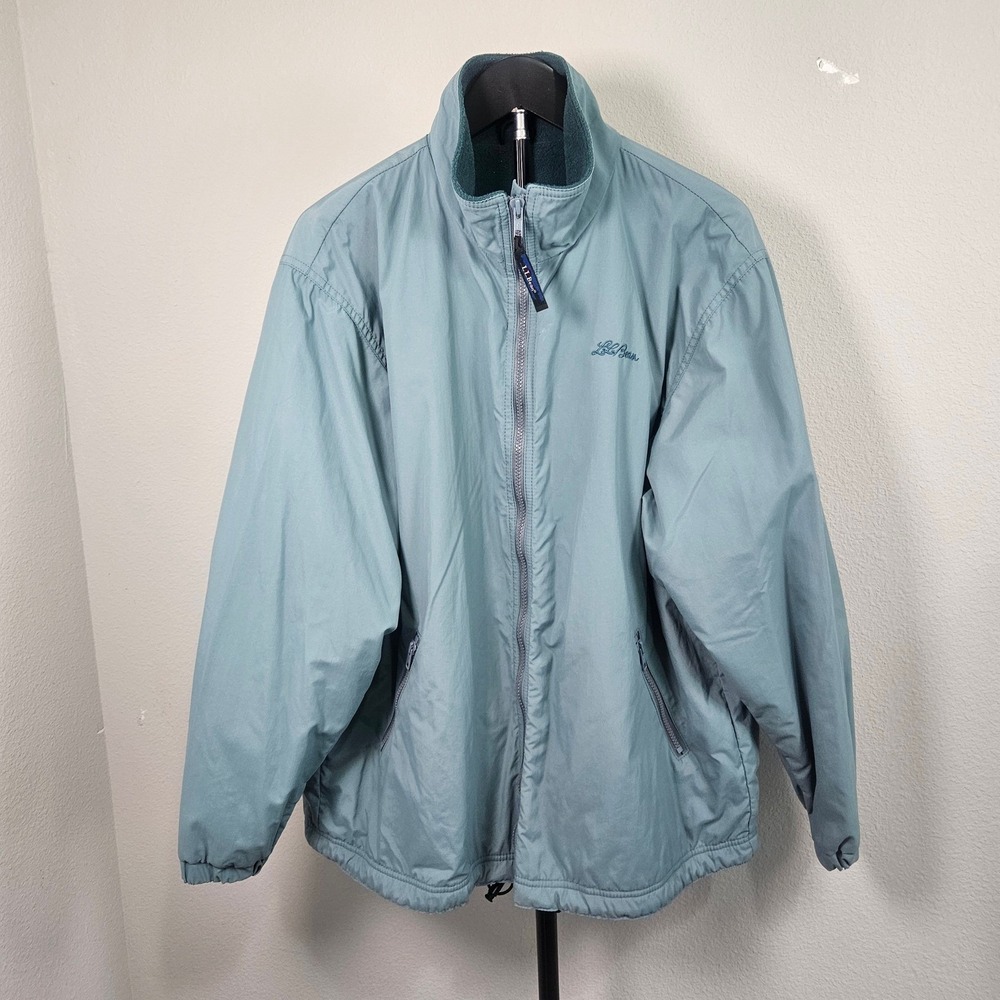 VTG‎ LL Bean Three-Season Jacket Womens Large Blue Fleece Lined Vintage Gorpcore